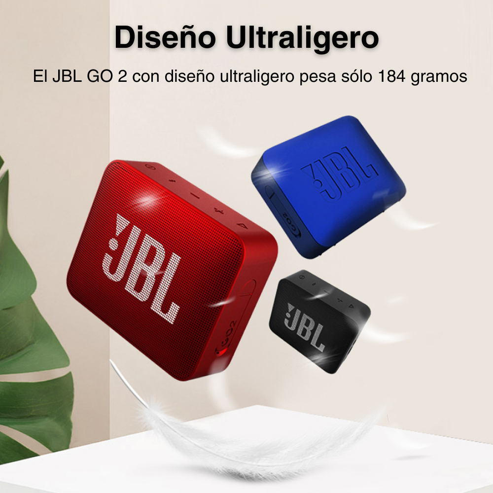 Bocina Bluetooth Portátil JBL GO2 - Tecnología Inalámbrica y Resistente al Agua IPX7