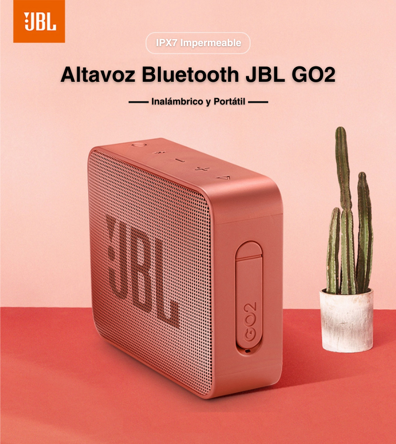 Bocina Bluetooth Portátil JBL GO2 - Tecnología Inalámbrica y Resistente al Agua IPX7